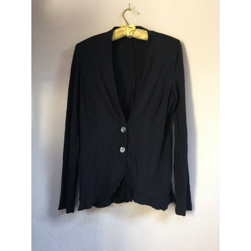 J Jill Stretch Womens XS Long Sleeves Cardigan Sweater Button Front Black Casual